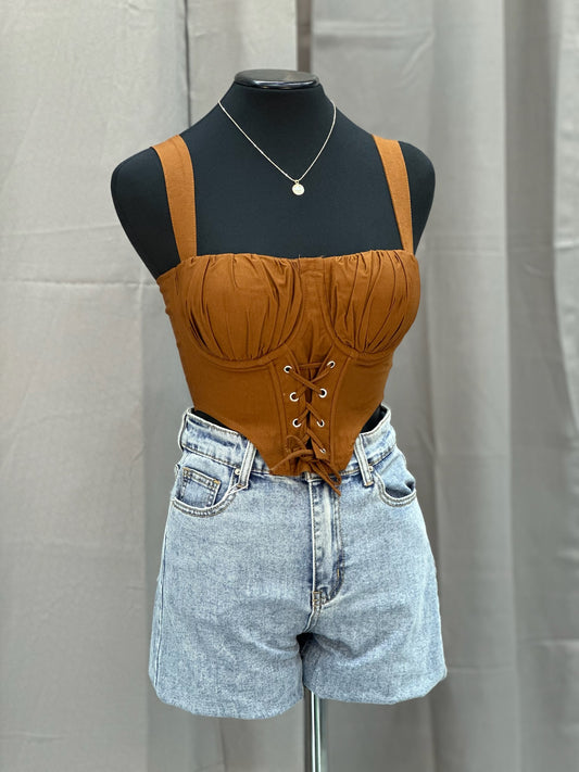 Corset con amarre frontal