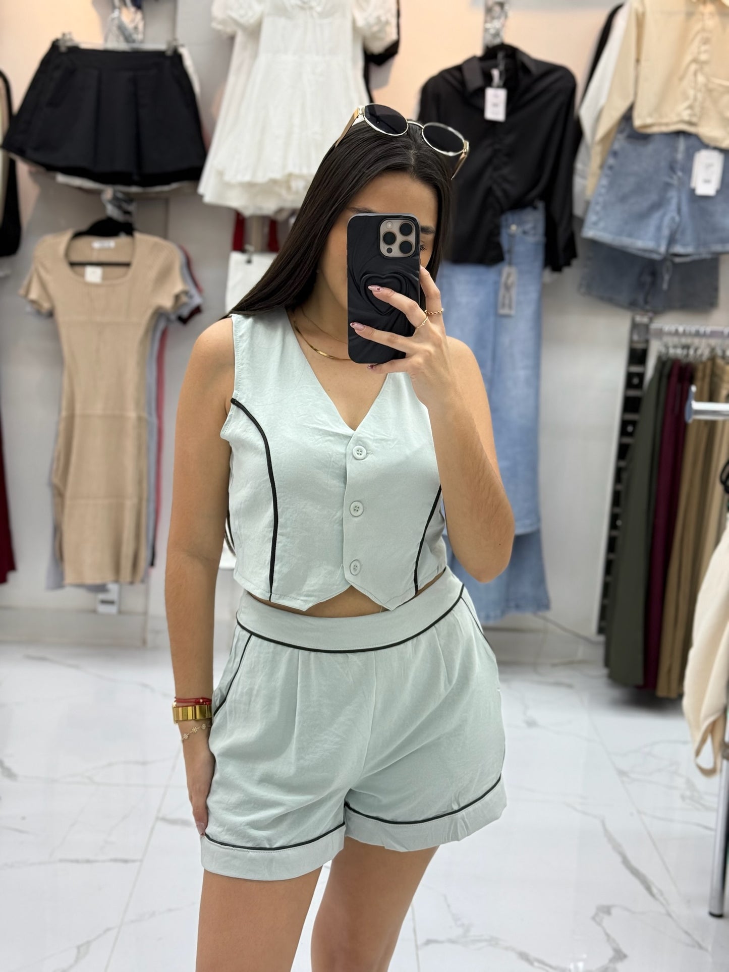Set Chaleco Short Playero